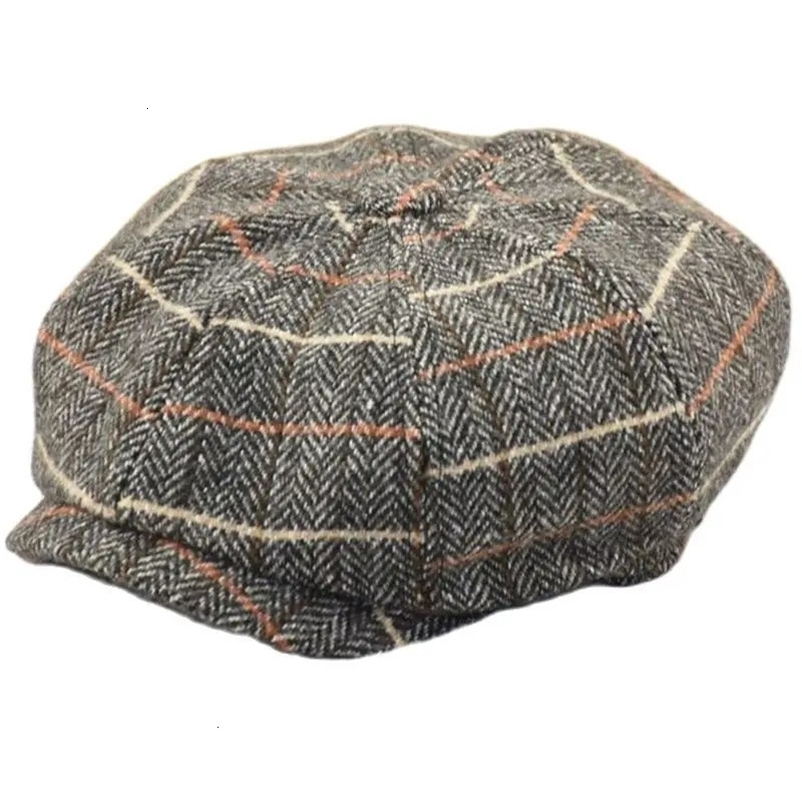 Winter Felt sboy Hats Dad Painter Caps Cabbie Flat Ivy Cap Lady Wool Octagonal Hat Adult Big Size Beret 5759cm 6061cm 240603bj