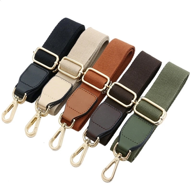 Wide Shoulder Straps Solid Color Cotton Webbing Pu Leather Adjustable Shoulder Messenger Bag Strap Accessory Supplies 250313