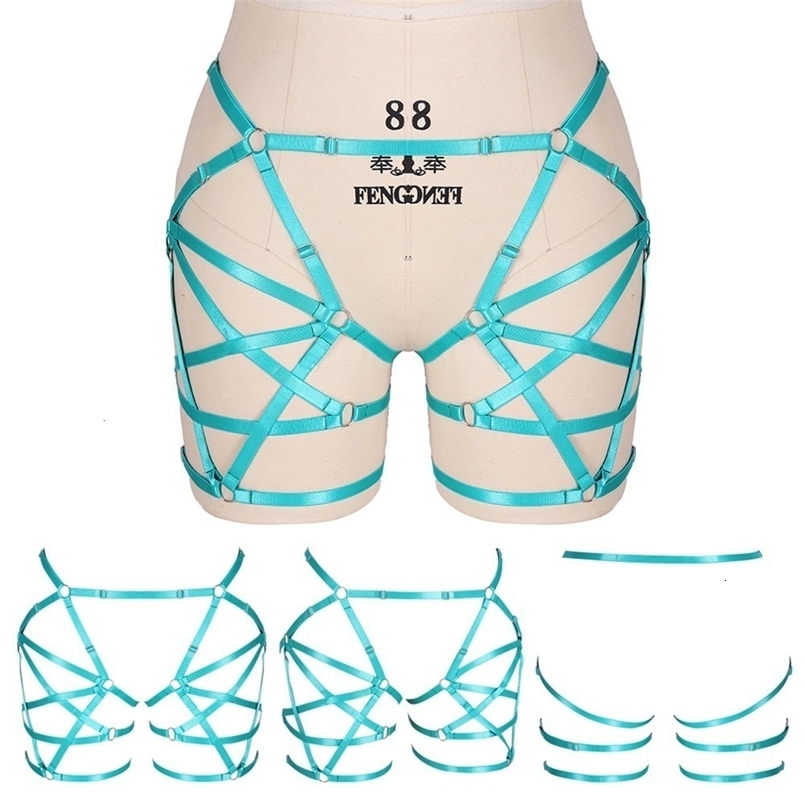 DISPARTORES Harajuku Disfraz de disfraces Sexy bandas de jaula de lámparas Strappy muslo Ajuste de la varilla de lencería elástica de la cajilla 230