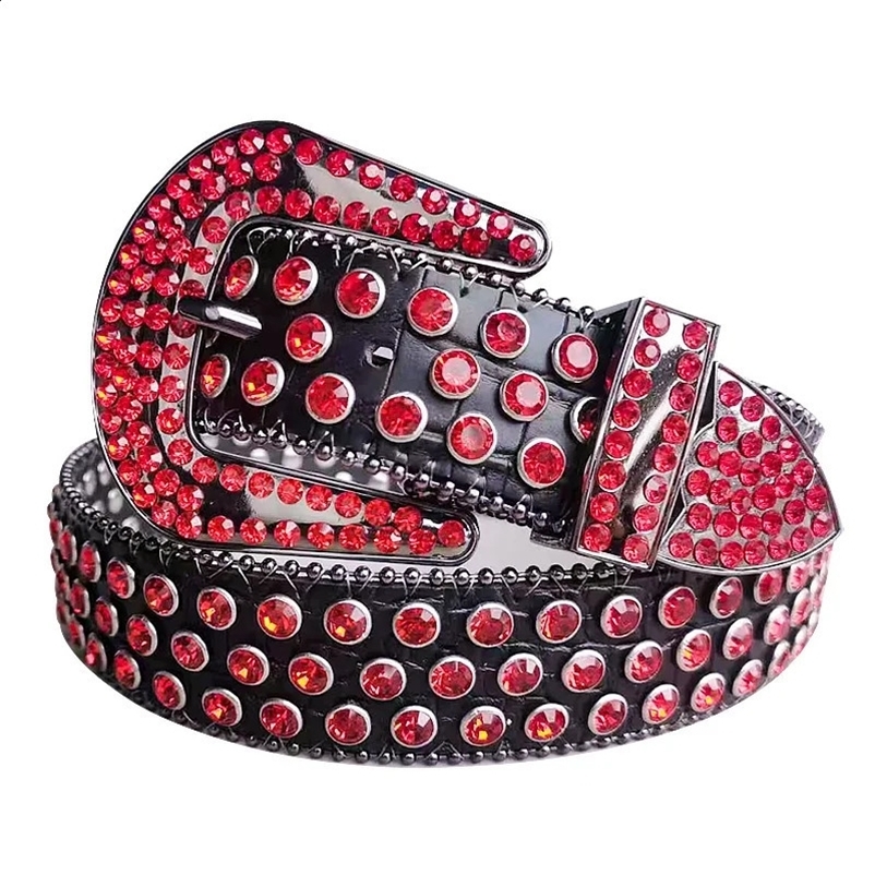 Needle Buckle Western Belt BB Simon Diamond Belt Womens Fashion Bead Decorative Belt Punk Jeans Belt 250519bj