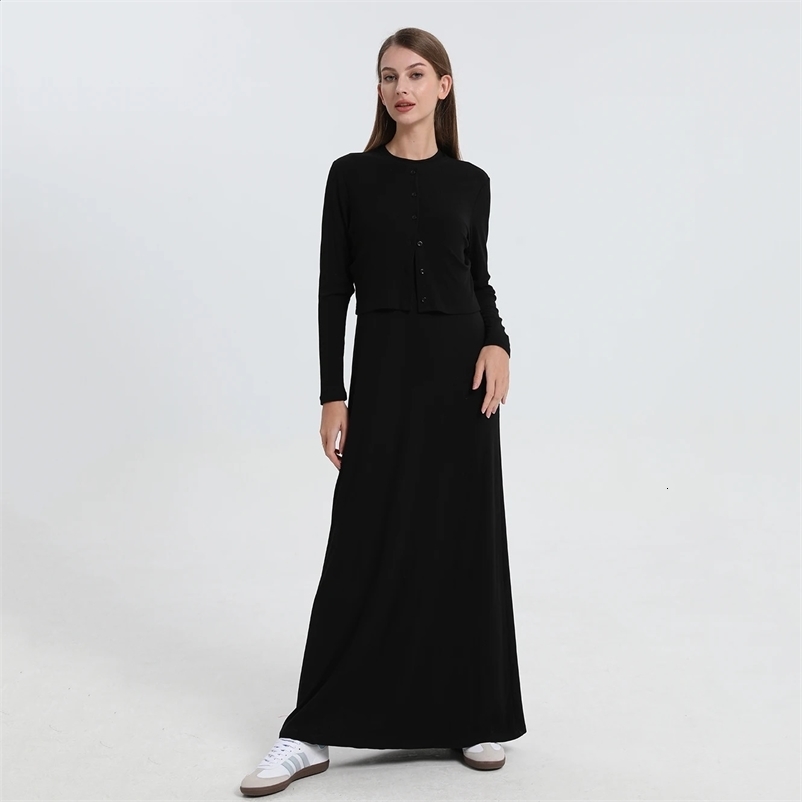 AP Spring and Summer Rib Modal Women Casual Clothing Solid Colors Cardigan Sleeveless Dress Soft 240828