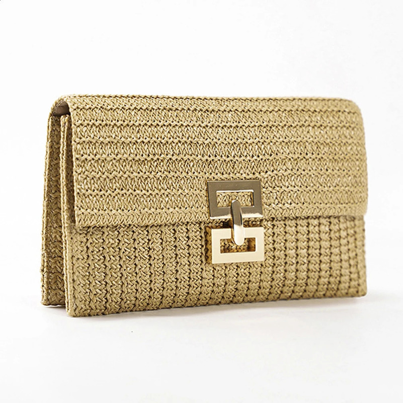 Women Straw Woven Handbag Versatile Crochet Tote Purse Fashion Elegant Clutch Bag For Women Summer Beach Bag Party Evening Bags 240726