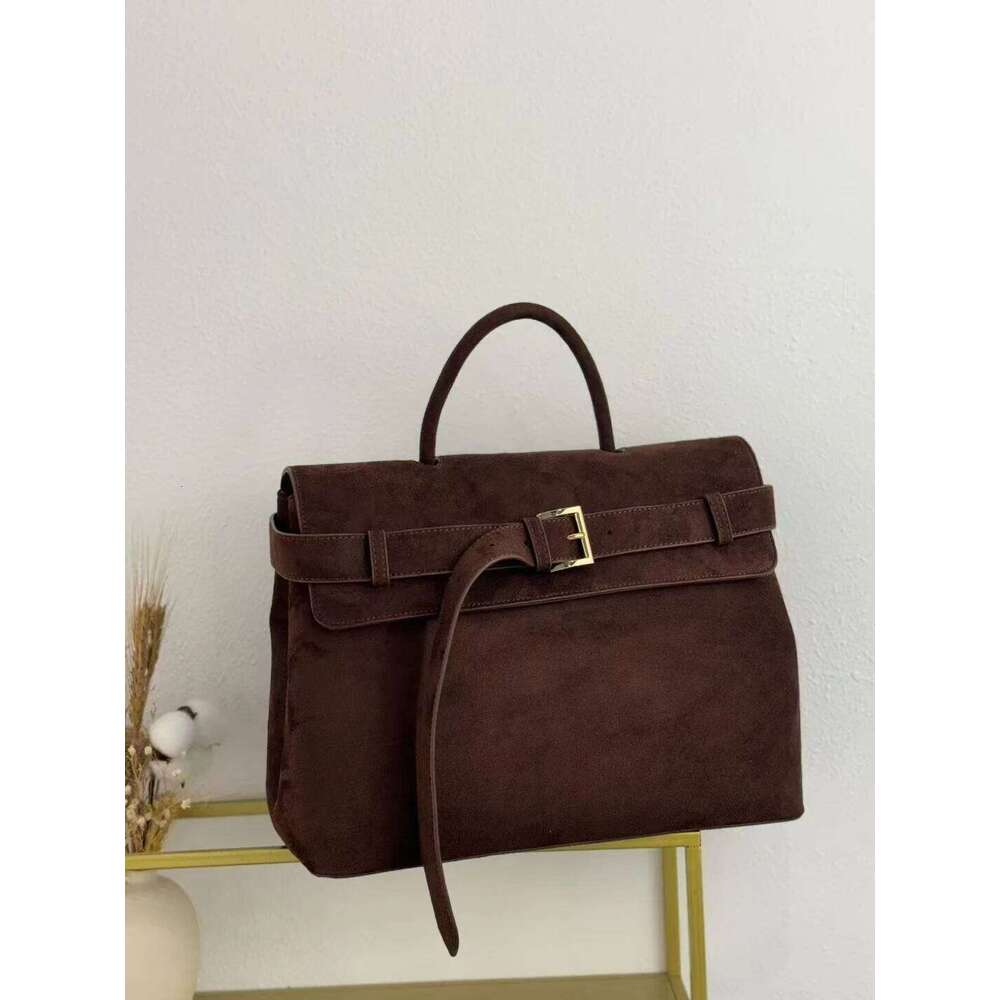 FIRMRANCH INS Trendy Casual Versatile Large Capacity Belt Buckle Design Frosted Suede Handbag Women's Shoulder Crossbody Bag Mdng916