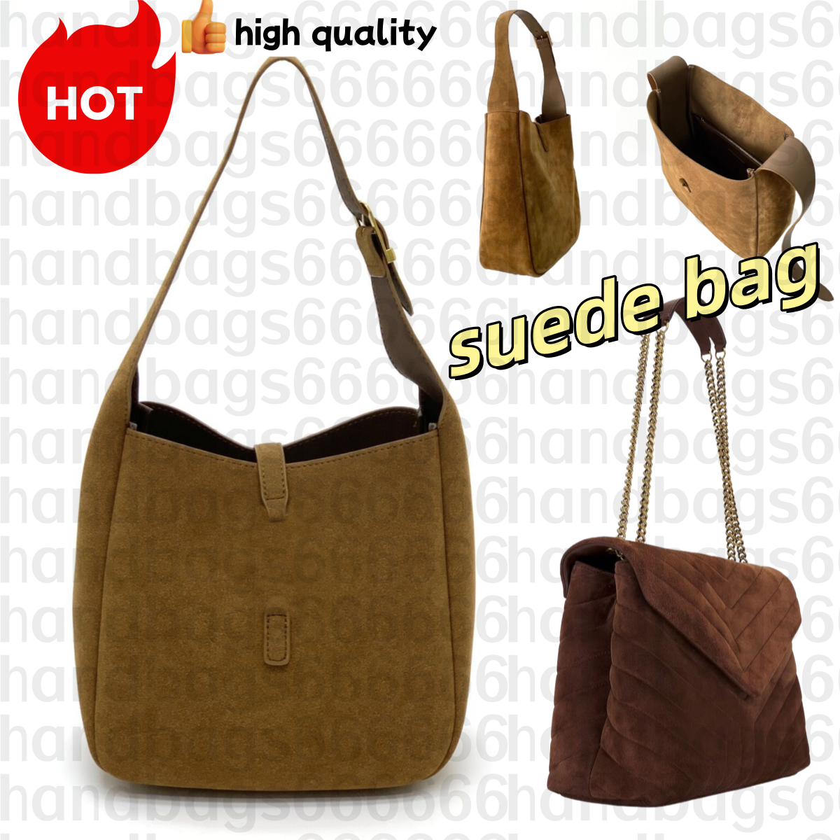 Women brown suede designer bag leather shoulder bag whinter hobo crossbody underarm luxury bag designer women handbag large capacity simple popular