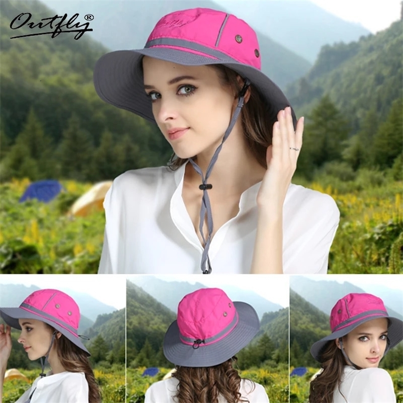 Outfly Men Bucket Hat Leisure Stitchi Summer Womens Panama Cotton Vintage Sun Fishing Hat Outdoor Breathable Travel Beach Hat 240514