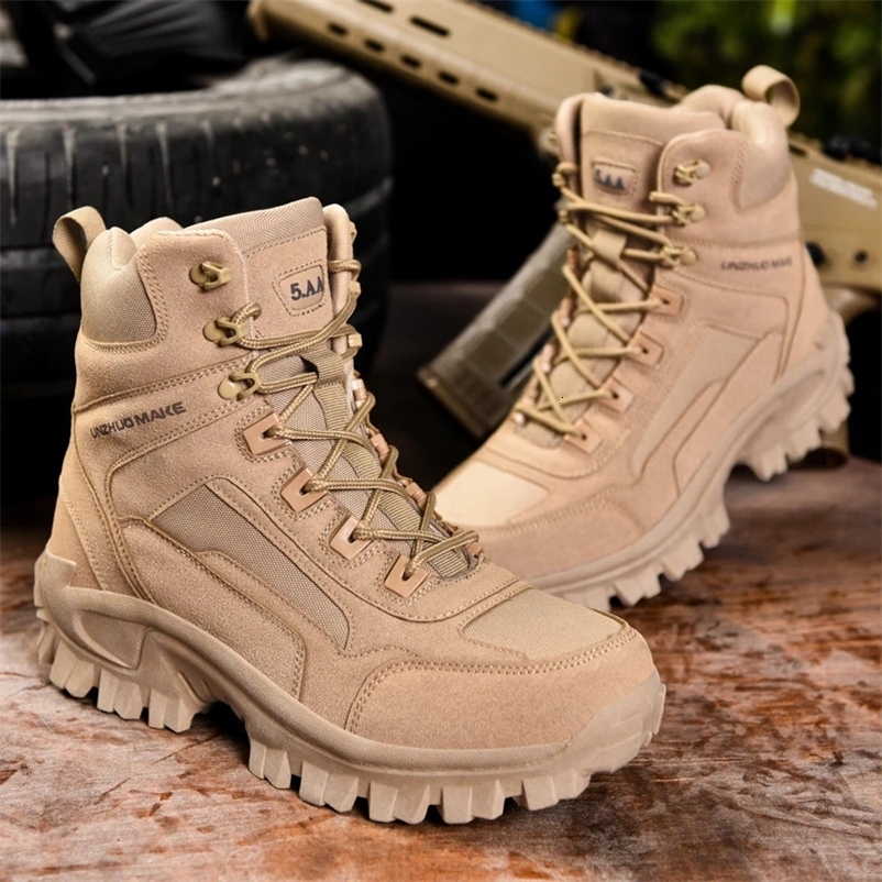 Men Desert Combat Boots Hiking Boots Shoes Men Outdoor Hunting Trekking Camping Boots Man Tactical Boot Work Safty Shoes 250421bj