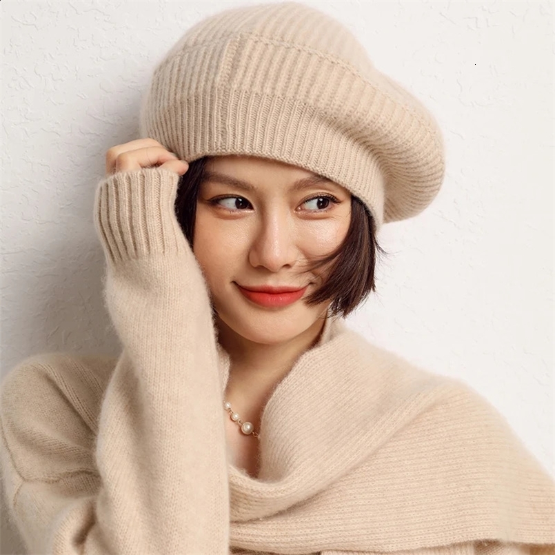 Womens Beret Cashmere Woolen Hat Winter Hat Beret Hat Women Beanie Hat for Womem 241226