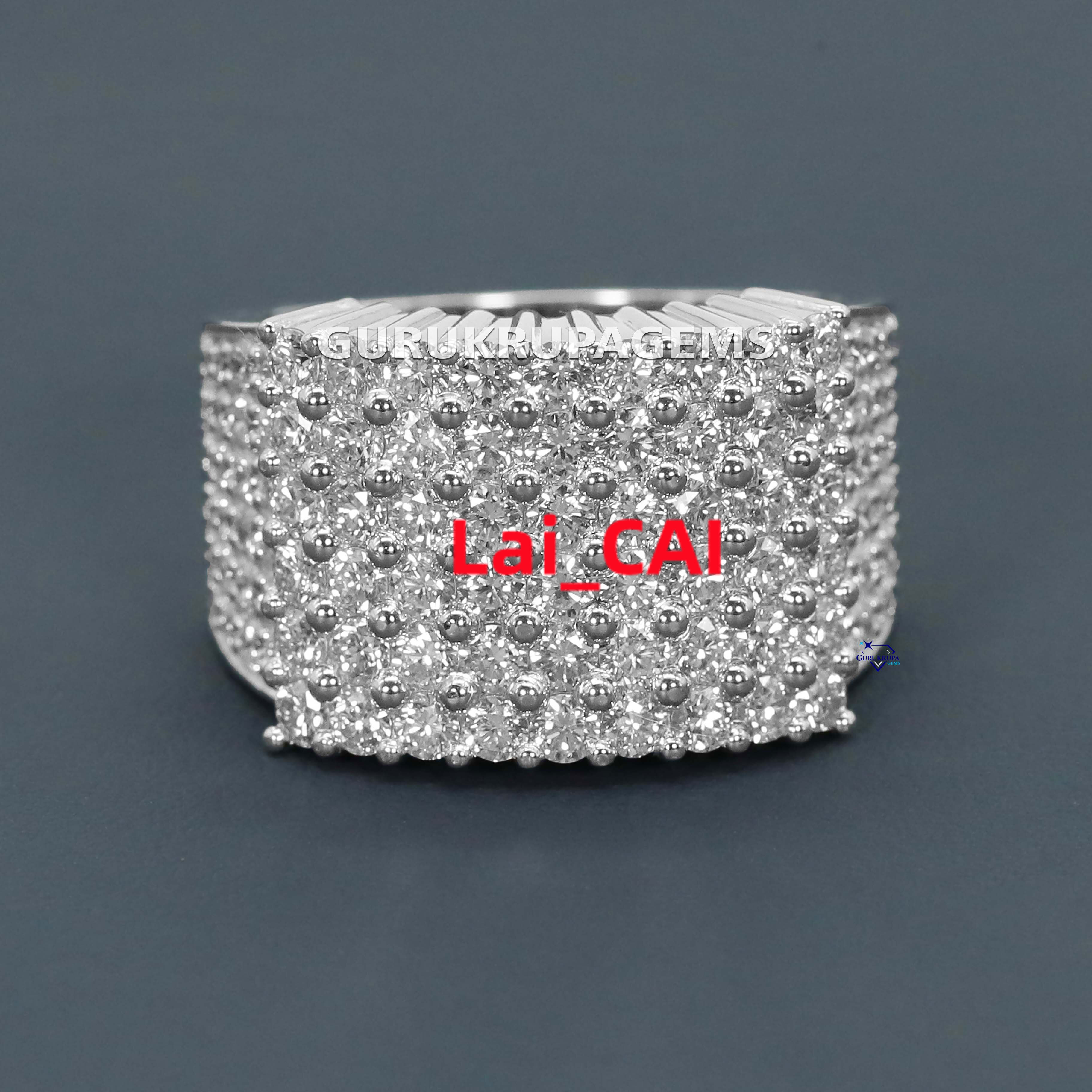 Bijoux de mode Luxury Iced Out 925 Sterling Silver VVS Moisanite Diamond Mens Ring Real Moisanite Hip Hopmens Ring