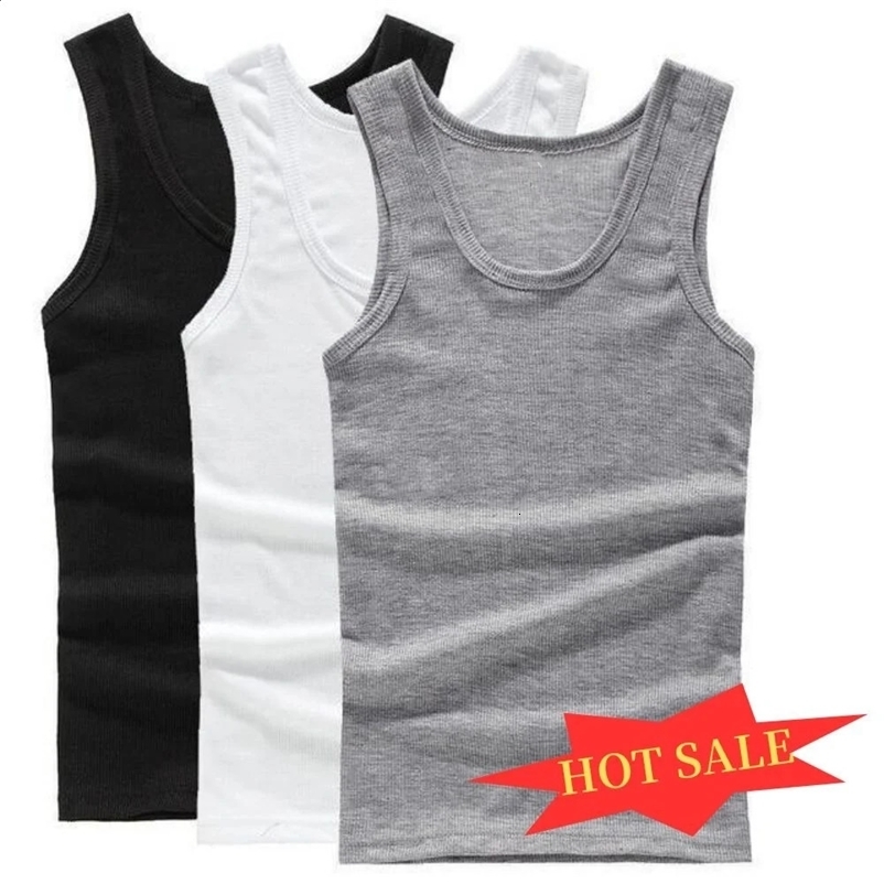 Summer mens vest pure cotton fitness sportswear sleeveless mens T-shirt basic elastic fitness clothing muscle vest 250428