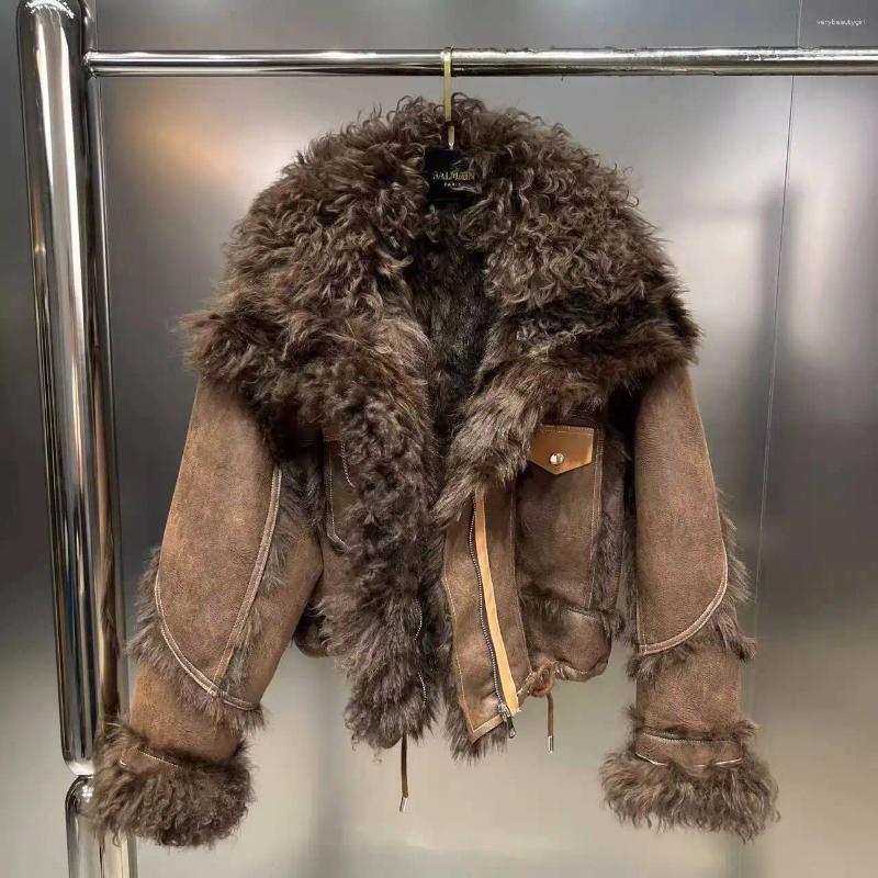 Women's Jackets Fur Coat Jacket Women 2025 Winter Lamb Wool Collar Long Sleeve Liner Furry Thickened Faux Street Fashion