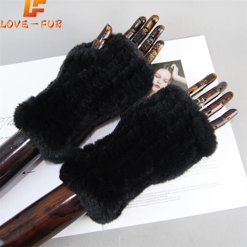 selling winter womens natural Rex Rabbit fur gloves good elasticity knitted Rabbit fur gloves womens Real Rex Rabbit fur gloves 241206bj