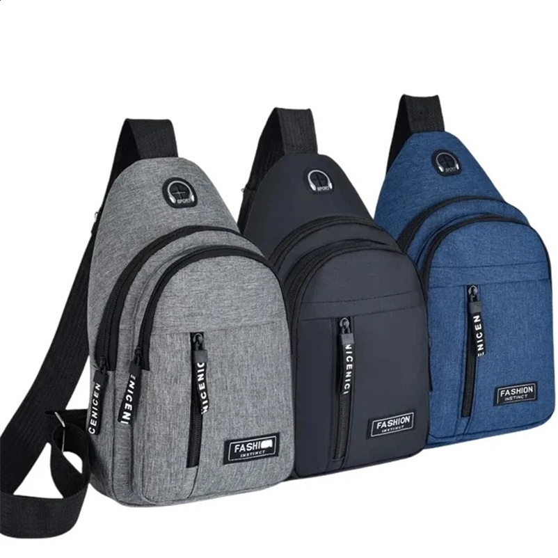 2024 Multifunctional Chest Bag Mens Fashion Trend Oxford Cloth Shoulder Bag Korean Style Casual Waterproof Messenger Bag 250327bj