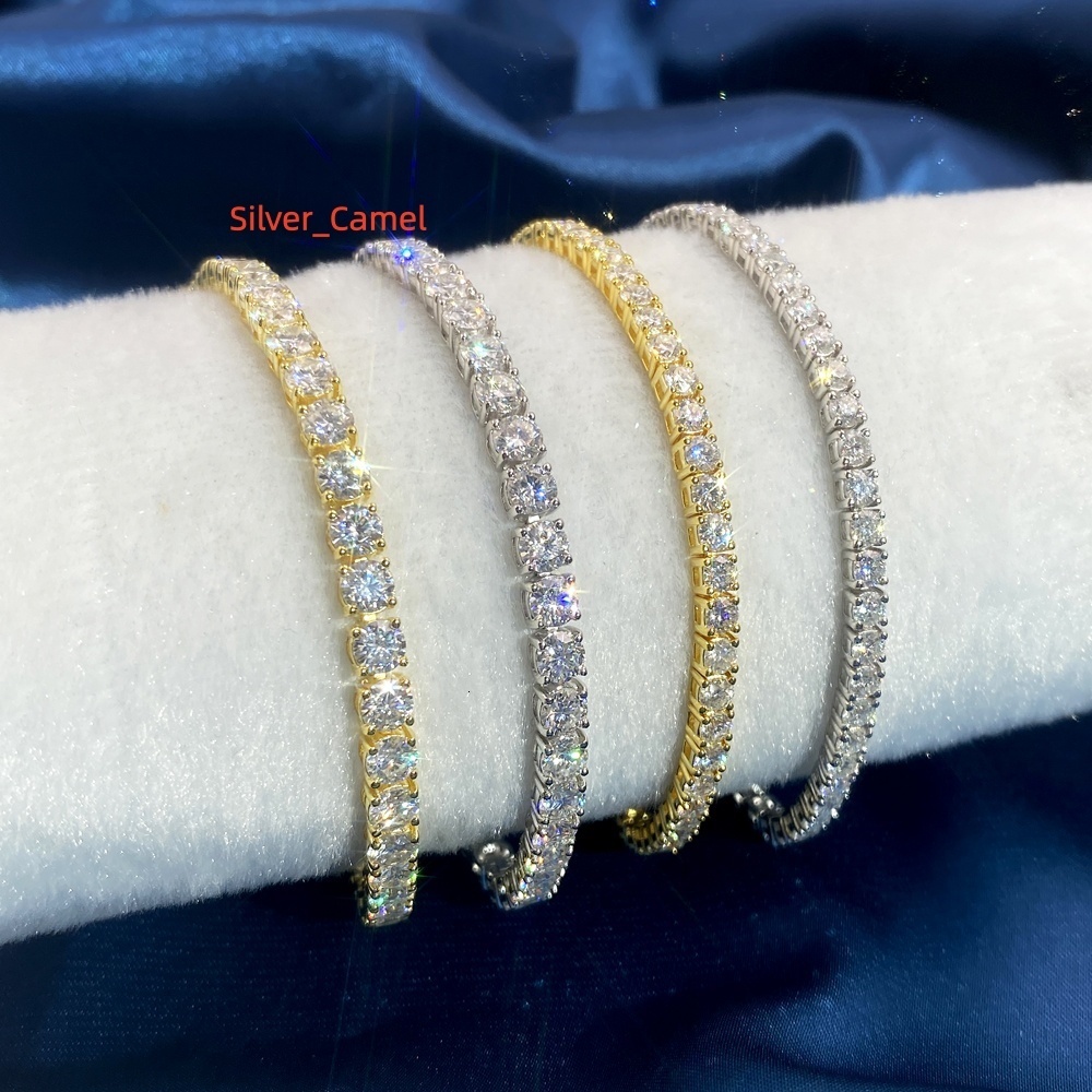 Fresh Item 10K 14K 18K Lab Grown Diamond Tennis Bracelet Women Light Luxury White Gold Bracelet Fine Chain Link Bracelets