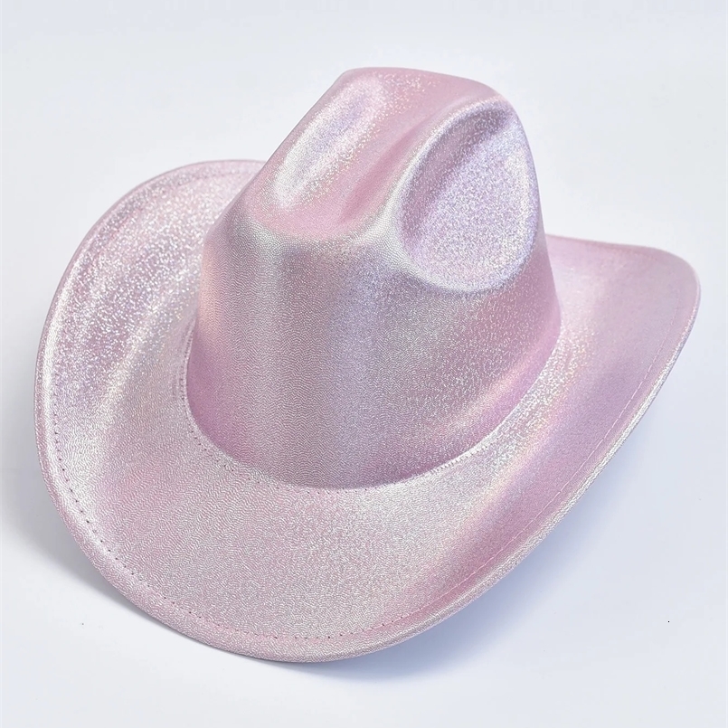 Femmes solide paillettes Fedora Hat Fashion Festival Party Party Robe de mariée Cowgirl Jazz Cap 250430