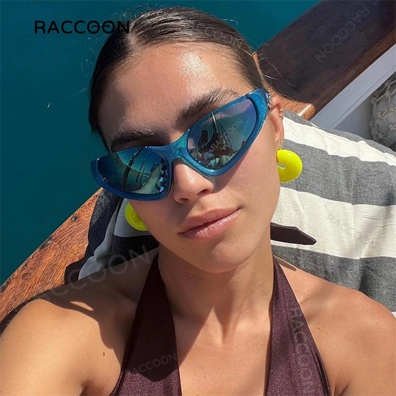 Y2K Sunglasses Retro Womens Unique Cat Eye Sunglasses Mens Uv400 Goggles Mirror Fashion Punk Glasses 241022bj