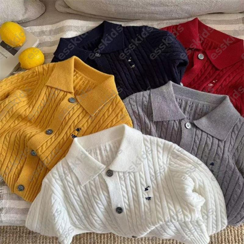 Kids Girls Cardigan Designer Sweater Coat Baby Clothing Luxury Knitted Shirt Tops Cotton Knit Sweaters Children Shirts Boys Sweater Cardigans DPD250