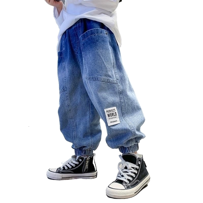 Jeans Boys jeans spring and autumn children s trousers loose thin section medium big boy s pants Korean version of casua 230506