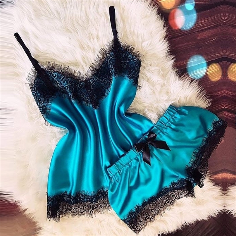 Bras Sets Sexy lingerie women's pajamas bow shorts V-neck top velvet pajamas Nuisette Femme Sexy 230520