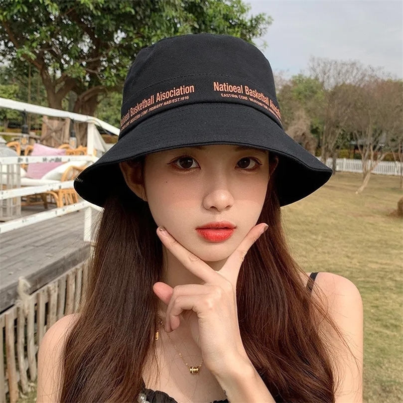 Wide Brim Hats Bucket Summer Korean Womens Trendy Fisherman Hat Fashion AllMatch Sun Outdoor Beach Casual For Women 230927
