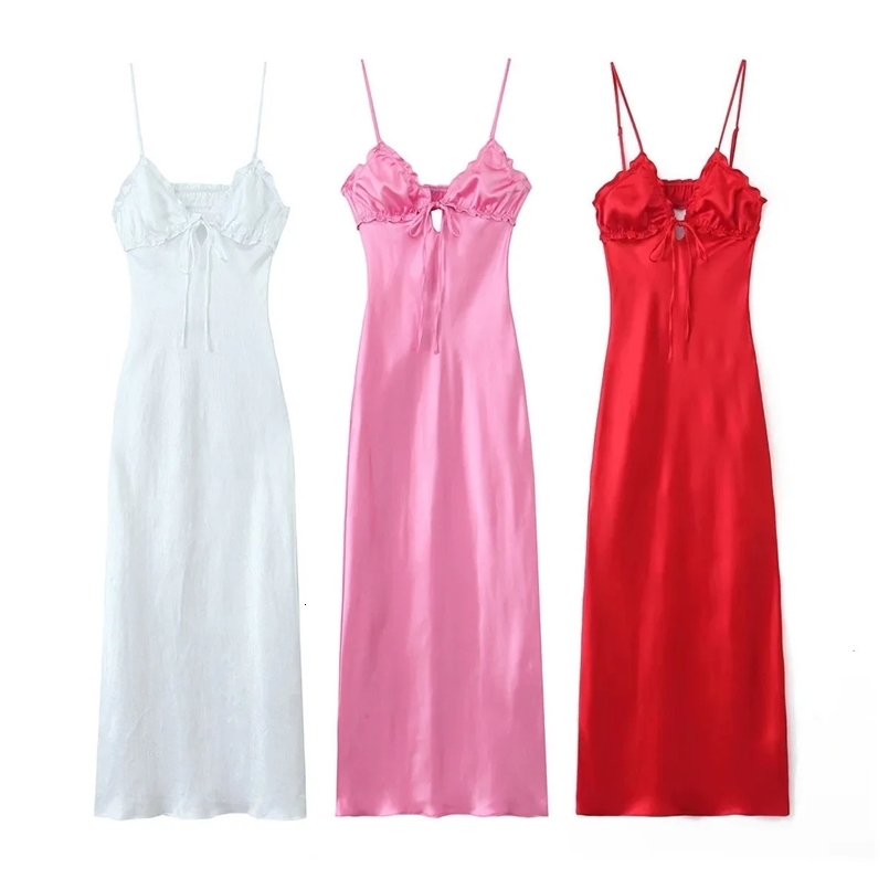 Fashionable Silk Satin Feel Dress Independent Station Womens Clothing Layered Decoration Elegant Style from Mainland China 250425