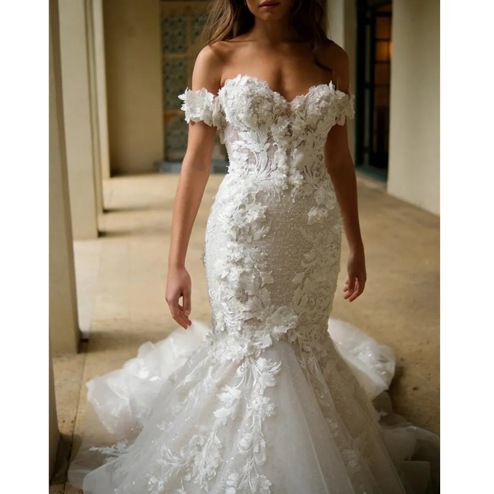 Plus Size Arabic Wedding Dress V Neck Pleat Mermaid Bridal Gown Satin Crystals Aso Ebi Crystals Bride Dress Sweep Train Vestido Custom Made 01