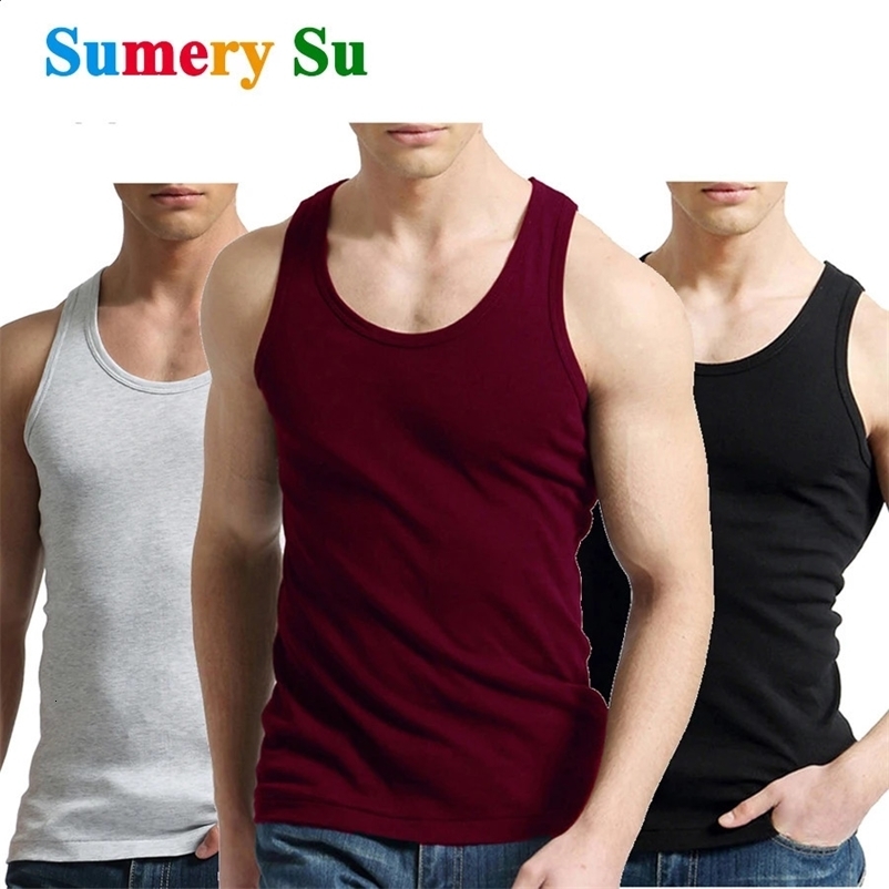 Tank top mens fitness cool summer 100% pure cotton tank top mens sleeveless top gym ultra-thin casual underwear mens gift 9 colors 1 piece250425bj