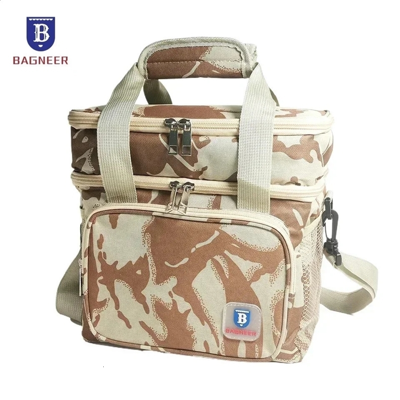 BAGNEER Thermal Lunch Bag Camping Picnic Food Cooler Bags Insulated Case Waterproof Office School Lunchbag Shoulder Cooling Box 250217bj
