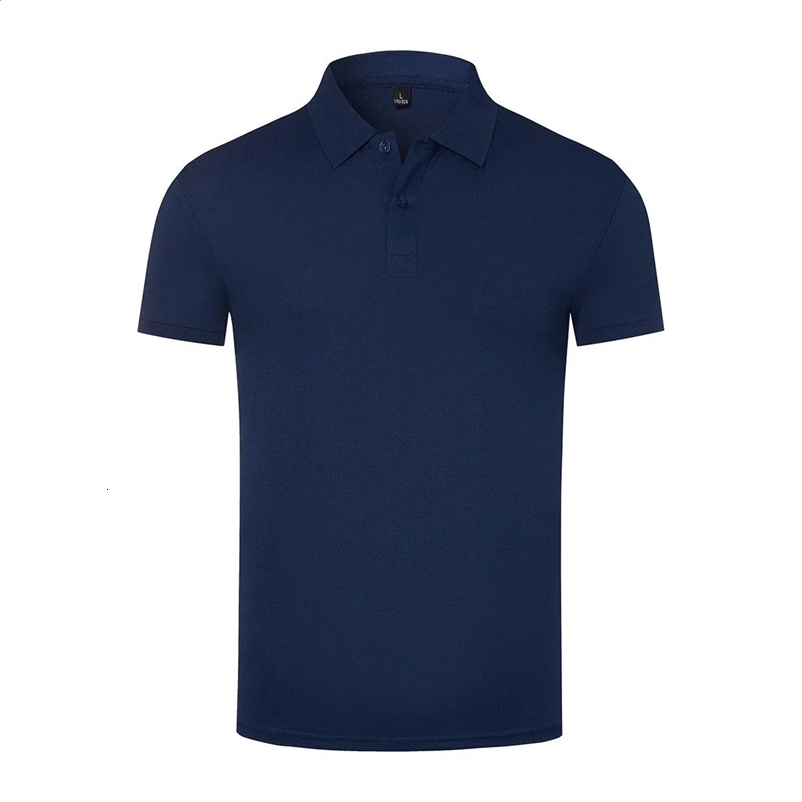 Mens Sports Korean casual trend slim fit short sleeved silk cotton collar solid color t-shirt POLO shirt polo 250122