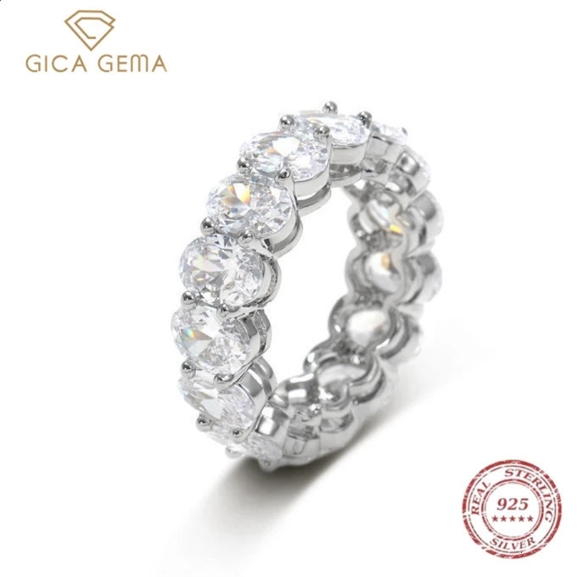 GICA GEMA 925 sterling silver oval shaped gemstone engagement party ring wedding exquisite jewelry wholesale 240927