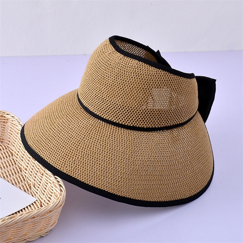 Wide Brim Hats Bucket Empty Top 14CM Big Sun Hat Foldable Portable Roll up Beach Summer Casual Straw Cap Visor Fisherman s 230729bj