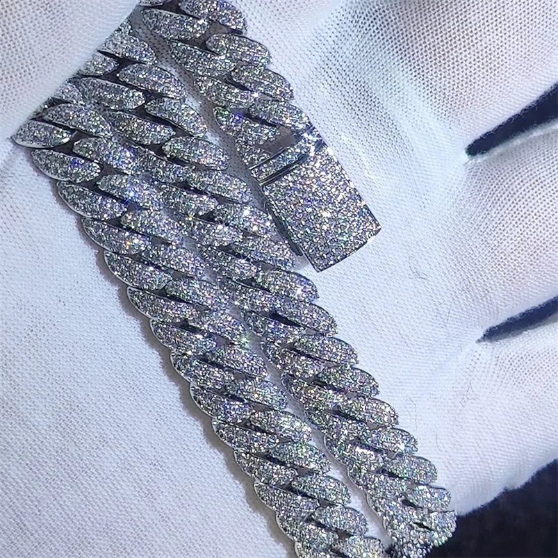 10mm Hip Hop Cubic Zircon CZ Iced Out Bubbles Cuban Link Chain Necklace For Women Jewelry Birthday Gift 250305