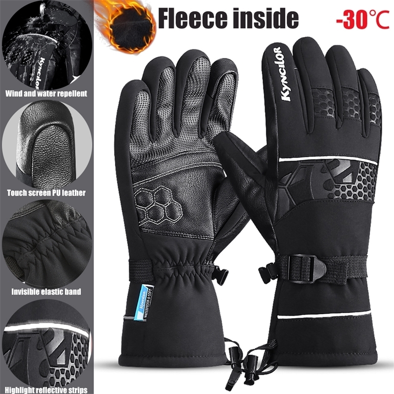 Gants de ski hiver écran tactile chaud hommes moto équipement d'équitation Guantes coupe-vent imperméable Snowboard thermique 230926