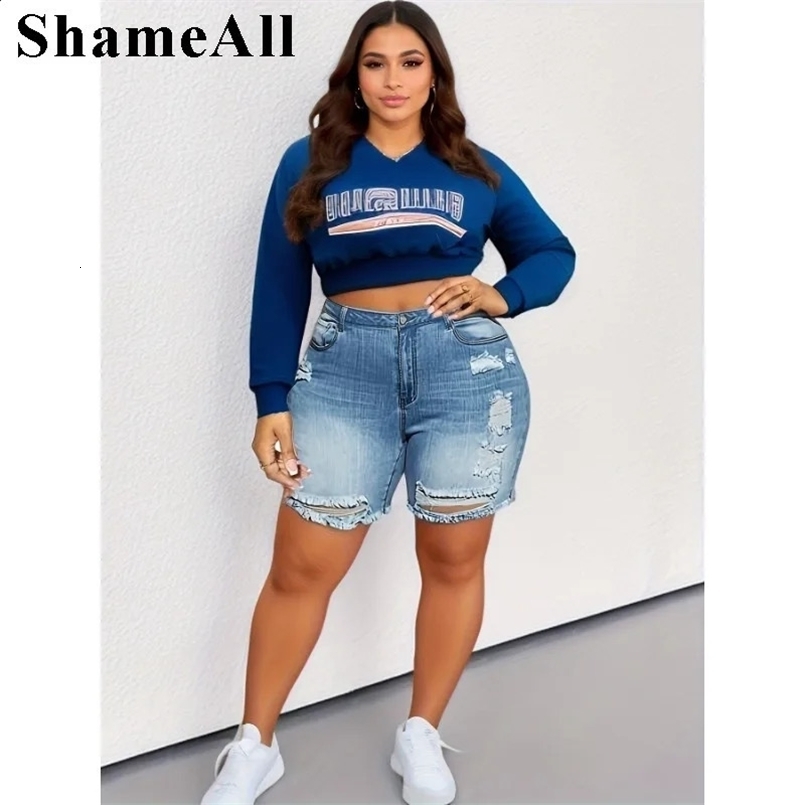 Plus Size Raw Hem Ripped Stretchy SKinny Denim Shorts 5XL Summer Women Short Jeans 250113