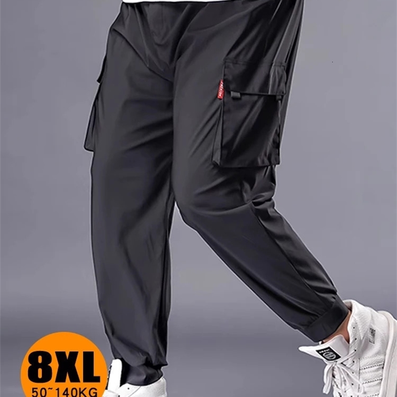 Large size mens trousers spring and autumn style overalls mens baggy trousers mens plus fat plus casual trousers 240816