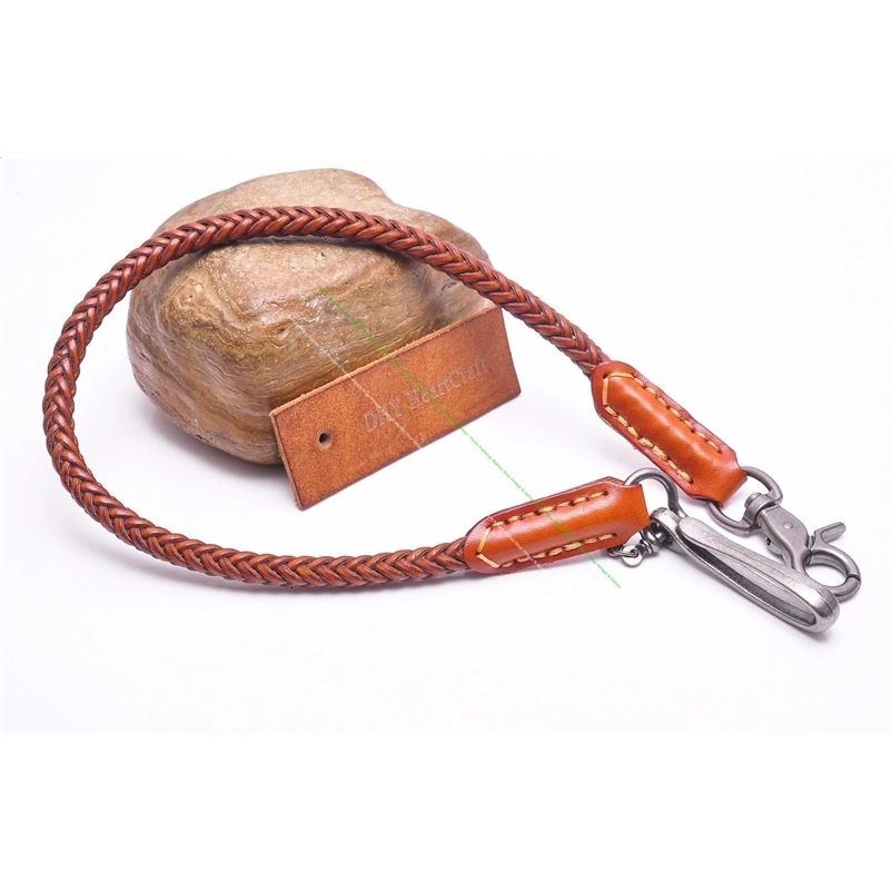 24Classic Punk Biker Genuine Leather Keychain Jeans Chain Handmade Wallet Chain Waist Chain Mens Rock Clothing Accessories 241224bj