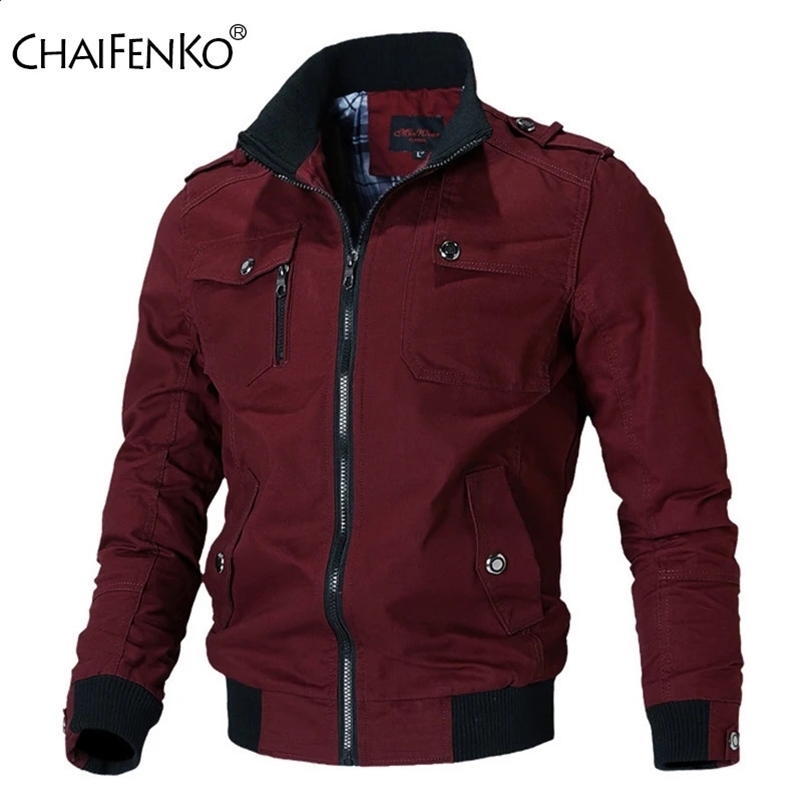 Bomber Jacket Men Fashion Casual Windbreaker Jacket Coat Men Spring Autumn Outwear Solid Stand Slim Jacket Mens 240829