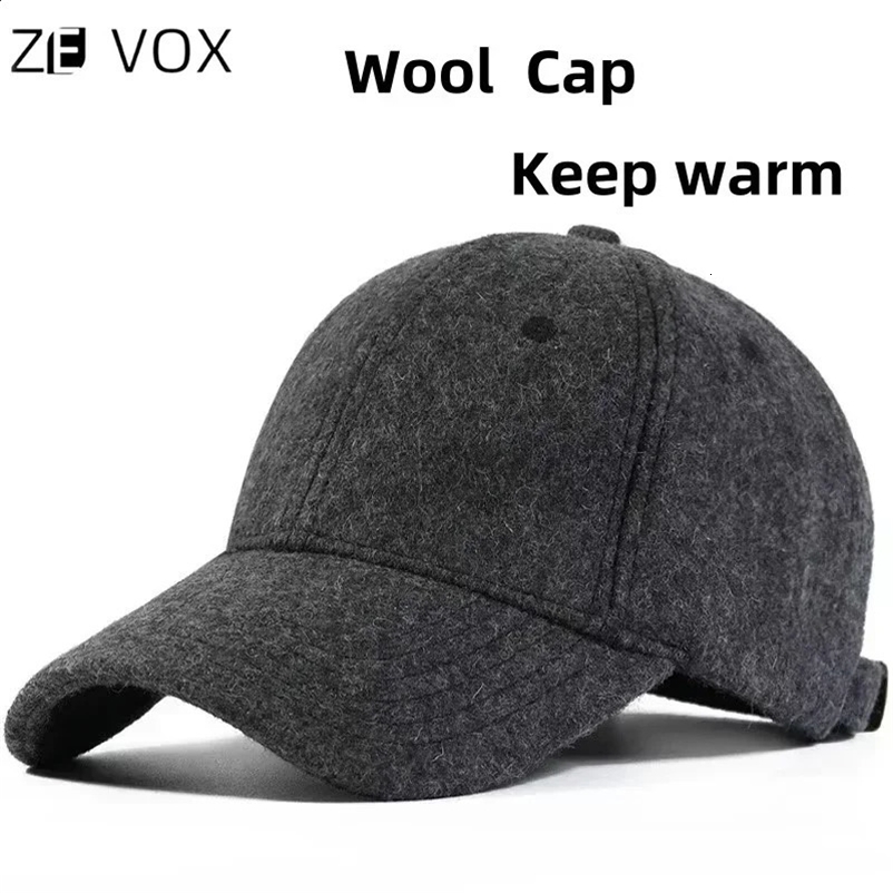 Mens Baseball Cap Wool Winter Hat Thickened Big Head Circumference Hat Fashion Warm Trucker Cap Outdoor Sport Dad Hat 250319bj