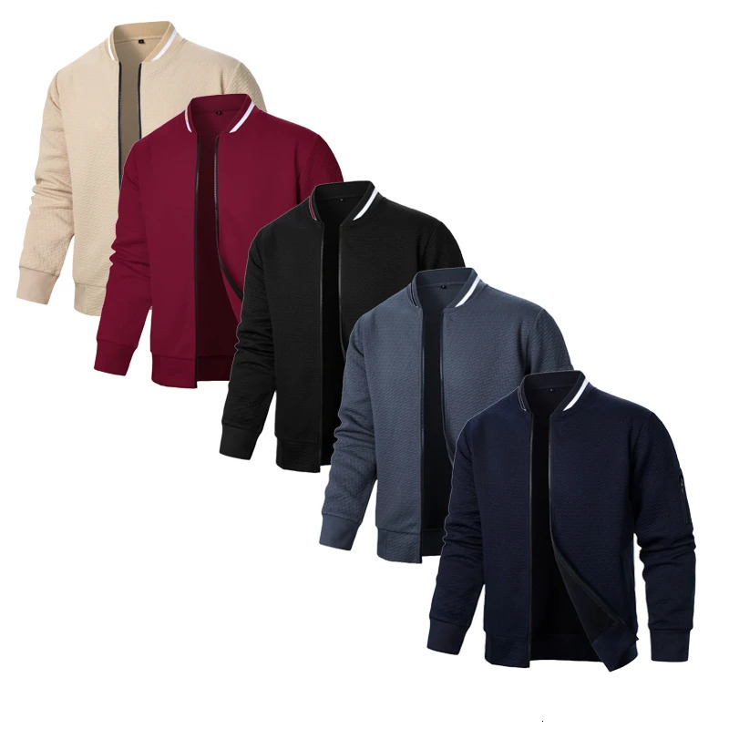 Fashion Autumn Jackets for Men Solid Color Casual Baseball Mens Jacket Clothing 250922