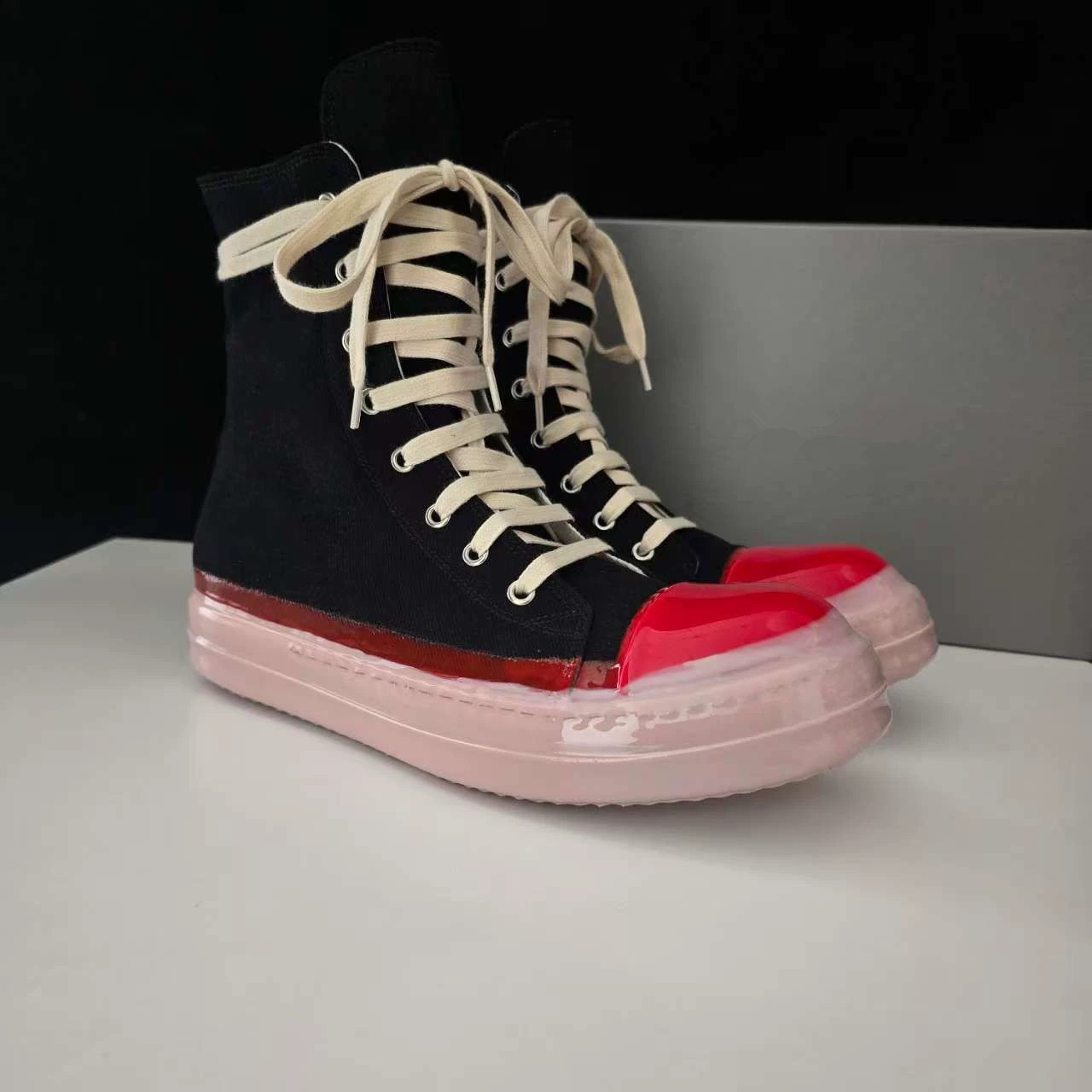 Remark Vantage dissolve dripping wax Handmade Lace Up Flat High Street High Quality Canvas Casual Boots
