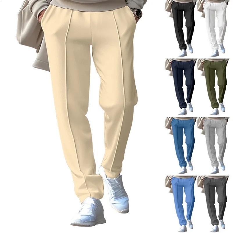 Mens Sweatpants Fashion Jogger Slim Casual Pants Men Spring Autumn Waffle Sports Trousers Elastic Waist Sweaterpants 240823