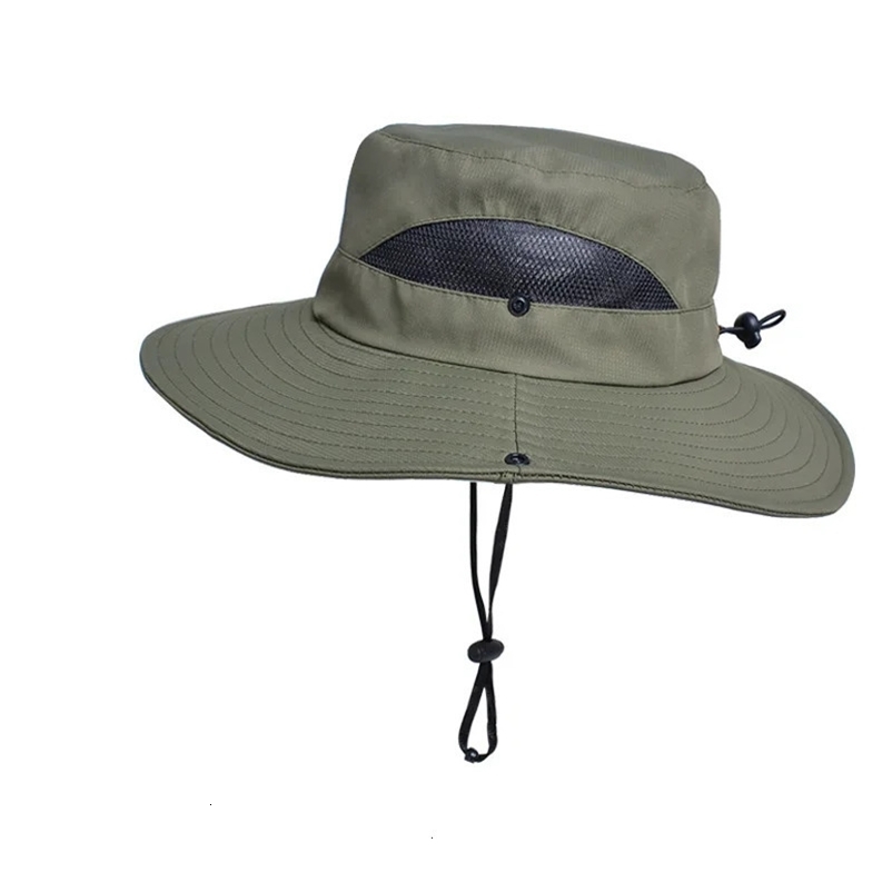 Summer UPF50 Sun Hats For Women Men Breathable Mesh Boonie Hat Foldable UV Protection Hiking Fishing Male Bucket 240603bj