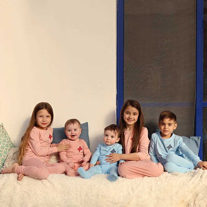 Barcali Modal soft pj family matching clothes kids boys girls baby pink and blue spring summer casual clothing X250923