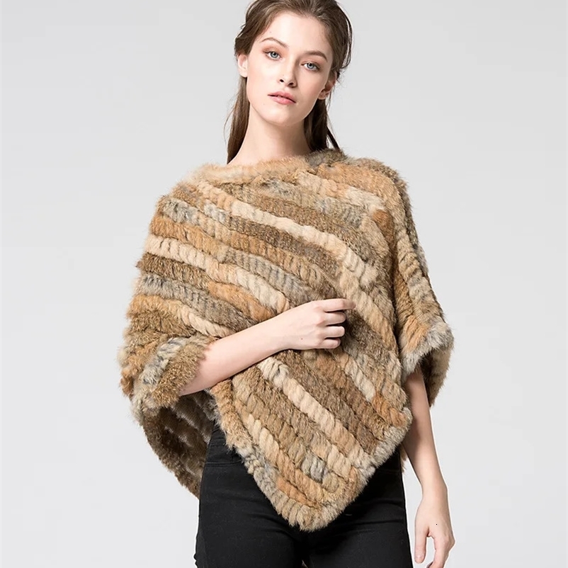 Real rabbit fur knitted natural fur raincoat vest fashionable wrapped coat shawl womens scarf natural fur wedding party wholesale corner 240907bj