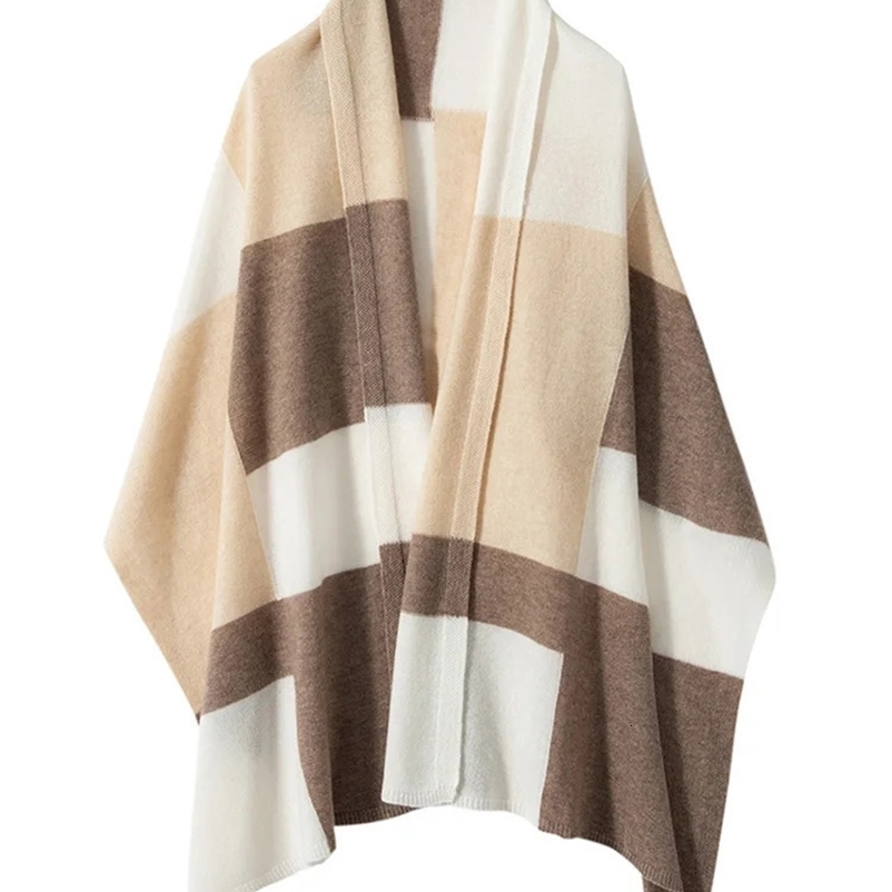 2024 autumn and winter wool and cashmere strip packaging shawl cashmere scarf cashmere womens lightweight outer packaging 180x60cm 240921bj