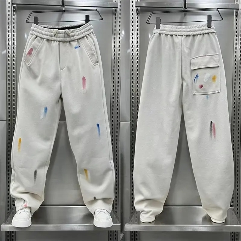 American Graffiti Printing Luggage Straight Pants Y2K Street Clothing Wide Leg Sports Pants Korean Hip Hop Fashion Mens Clothing240810bj