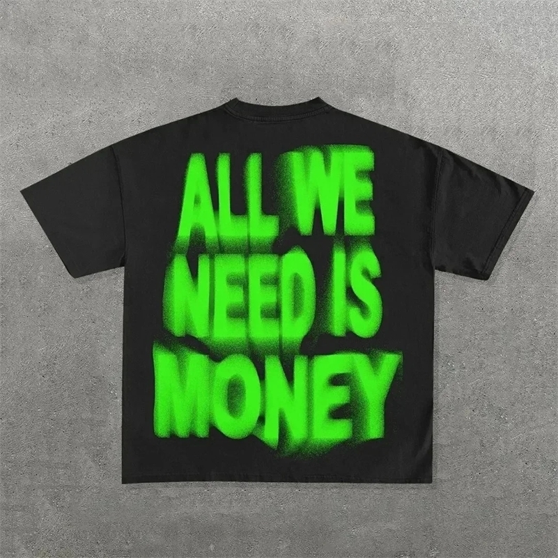 Streetwear Hip Hop Harajuku Y2k T Shirt Mens Graphic Print Oversized Cotton Round Neck TShirt Gothic Short Sleeve Tops Tees 250116