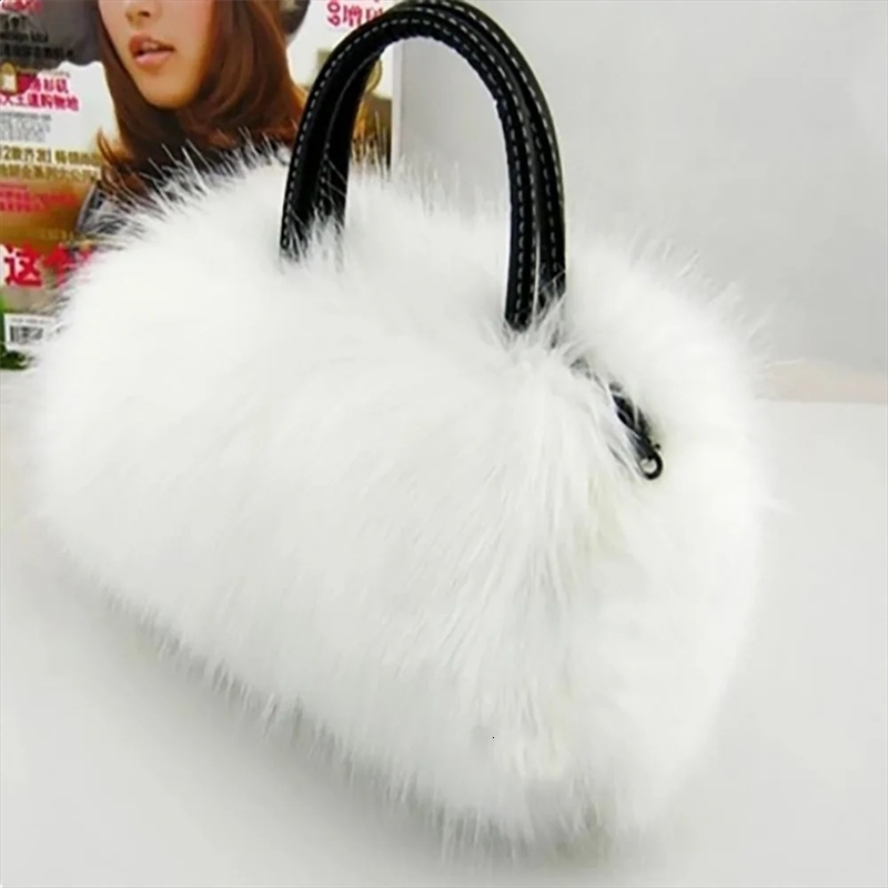 Winter Plush Bag Long Fur Handbag Womens Crossbody Bag Fashion Trend Shoulder Bag Purses and Handbags 241216