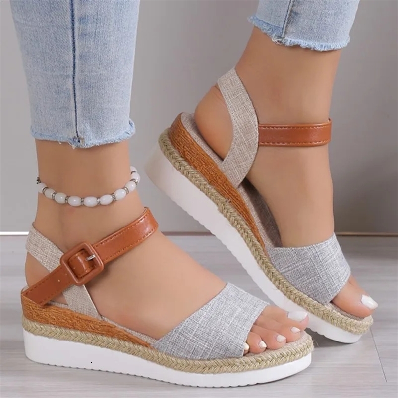 Summer womens sandals soft shoes elegant womens sandals wedge womens shoes party shoes footwear womens sandals 250408