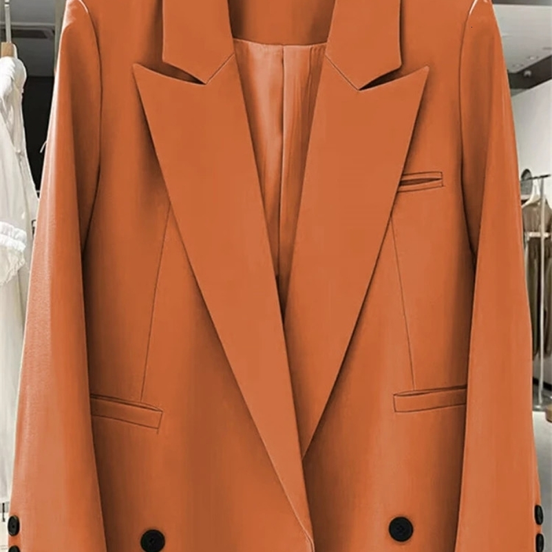 Chic Office Lady Blazer Womens Coats Spring Autumn Female Tops Street Trend Ladies Outerwear Blazers for Women Jacket Clothing 240306
