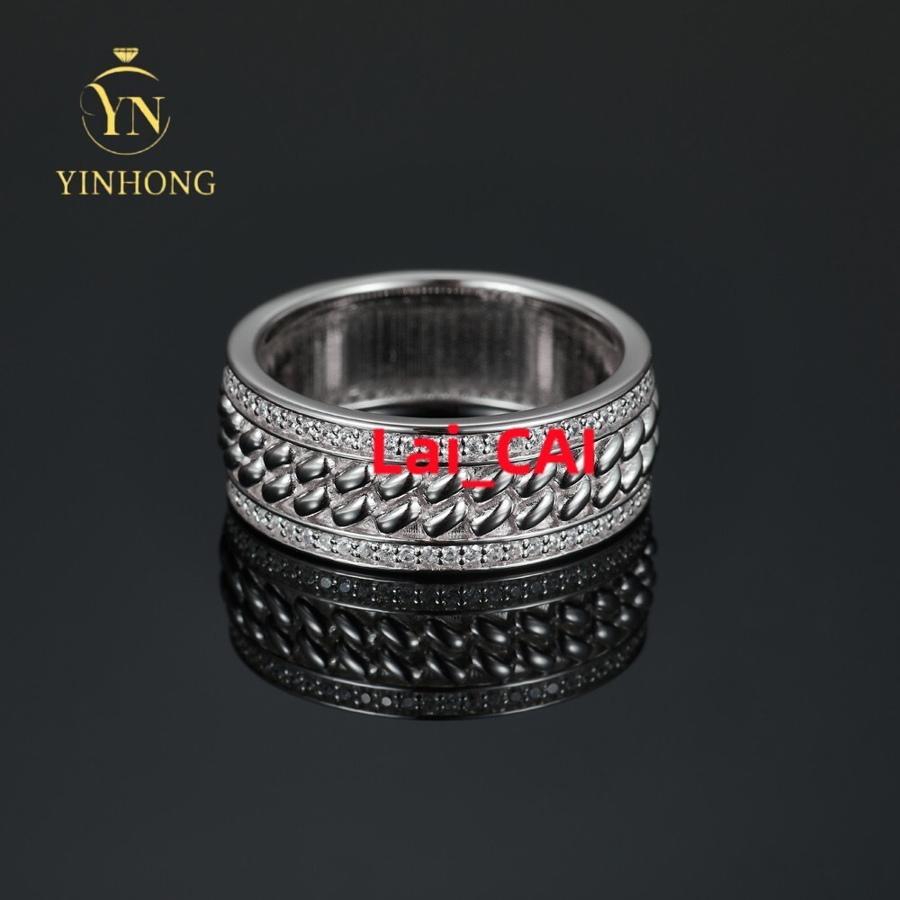 Gra Certificate 925 Silver Classic D Color Moissanite Ring Elegant Hip Hop Men Moissanite Rings
